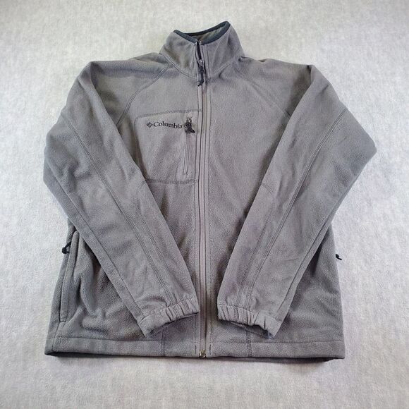 Columbia Jacket Mens Small Gray Fleece Outdoor Sportswear Full Zip - Picture 1 of 7